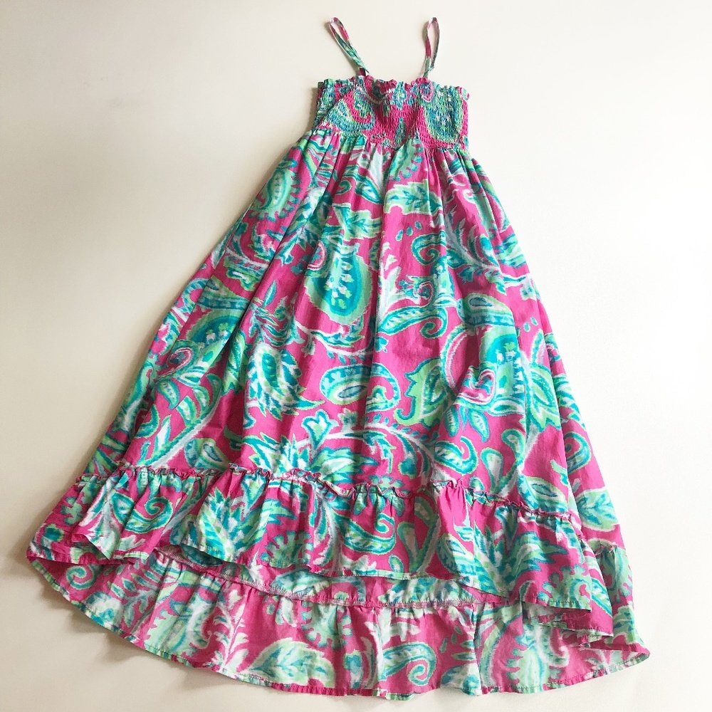 Children's Place Hi-Low Ikat Paisley Smocked Dress